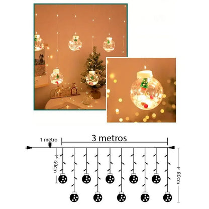 Guirnalda Esferas Navideña Luz LED