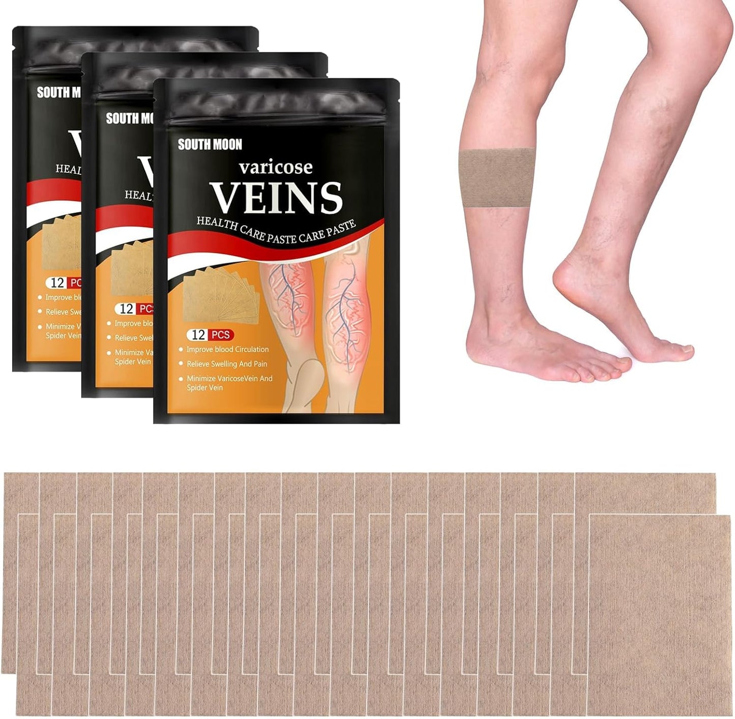 Parches Alivio para Várices y Piernas Cansadas - Llevas 3x1