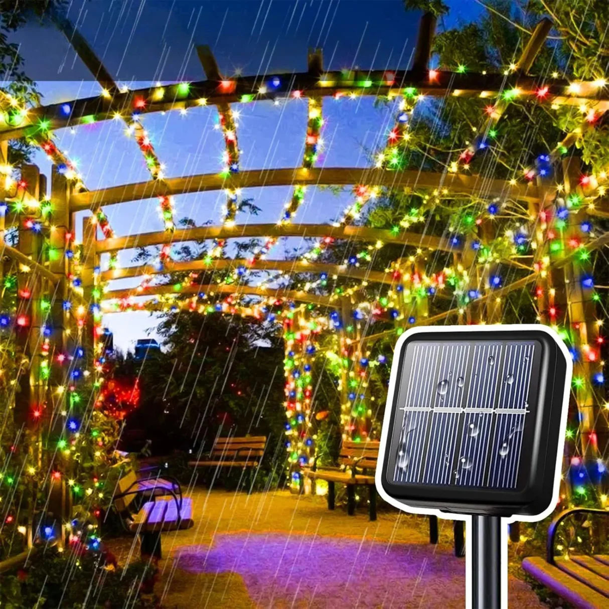 Luces Solares Navideñas 20 m · 170 LED · Encendido Automático