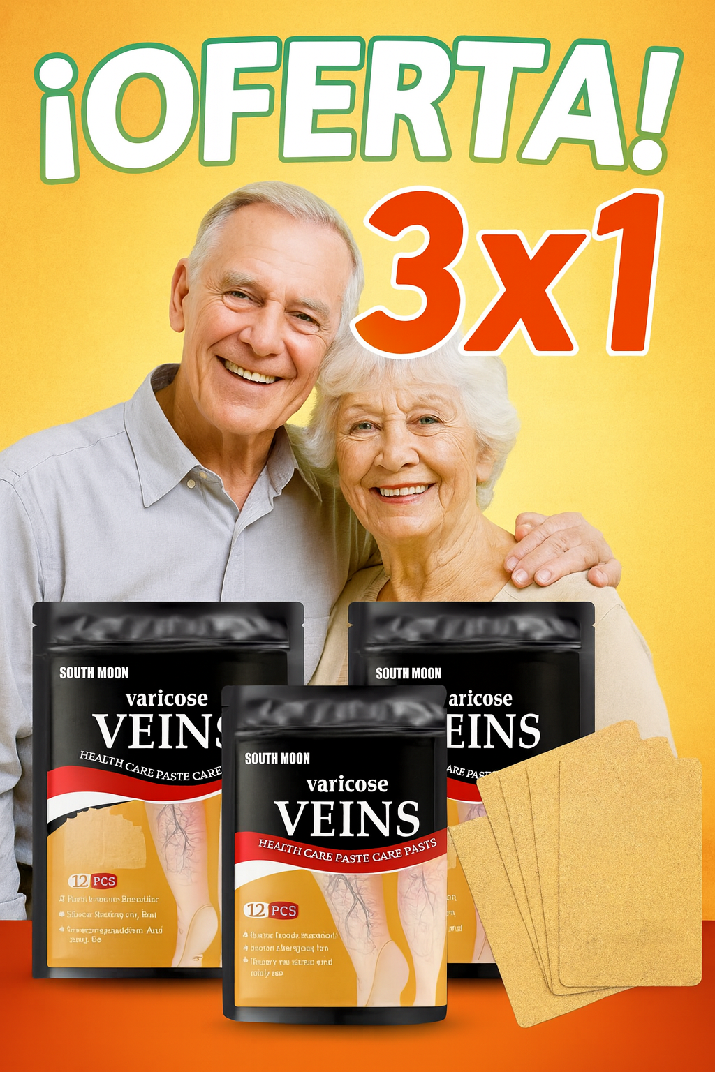 Parches Alivio para Várices y Piernas Cansadas - Llevas 3x1