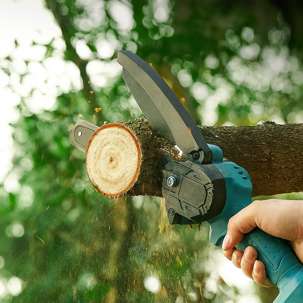 Mini Motosierra 6" Electrica + 2 baterias Recargables