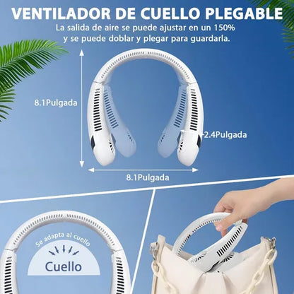 Ventilador de Cuello 360° Recargable – Frescura Portátil